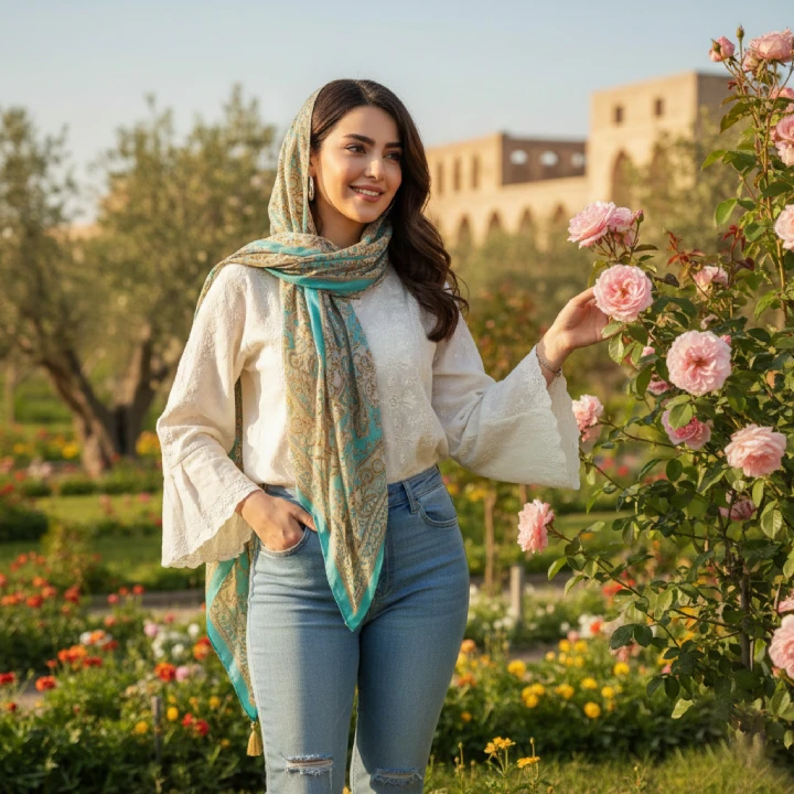 خانم ایرانی با شلوار جین