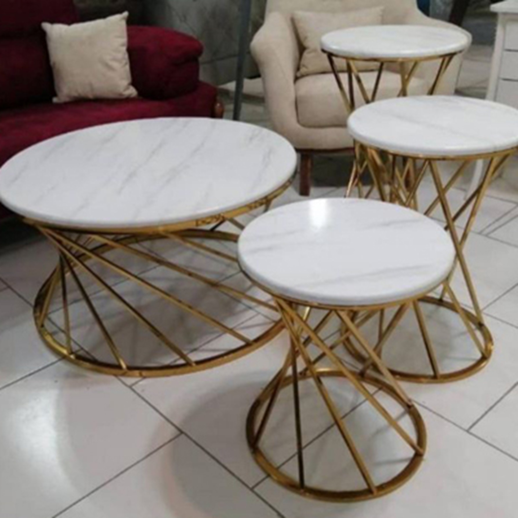 میز عسلی فلزی مدل پیچک